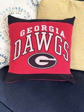 University of Georgia Bulldogs handmade reworked t-shirt 16" Throw pillow cover